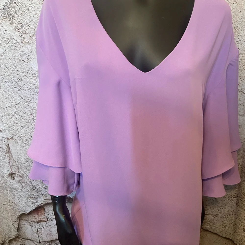 Laundry Sheli Segal Mauve Bell Sleeve Dress - Picture 2 of 7